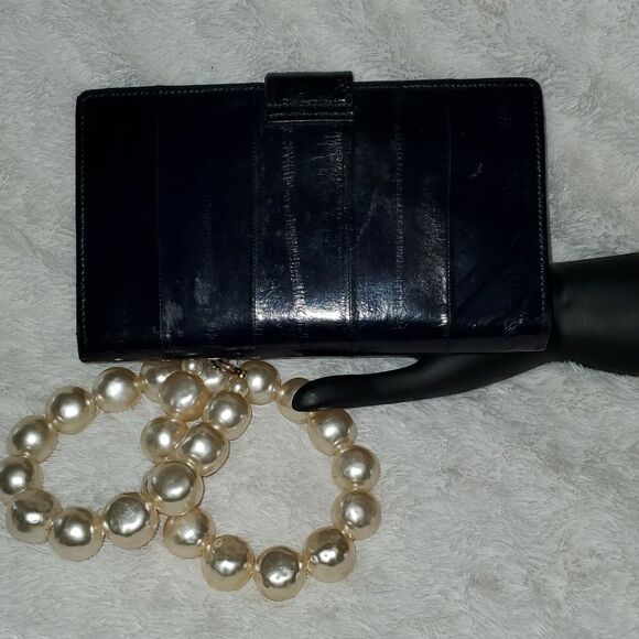 Vintage Eel Skin Checkbook Wallet - Picture 3 of 8